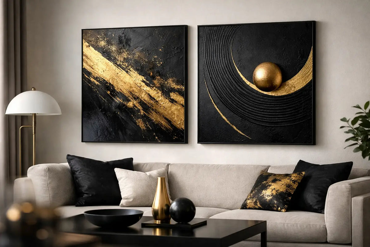 How Black and Gold Wall Art Elevates a Room